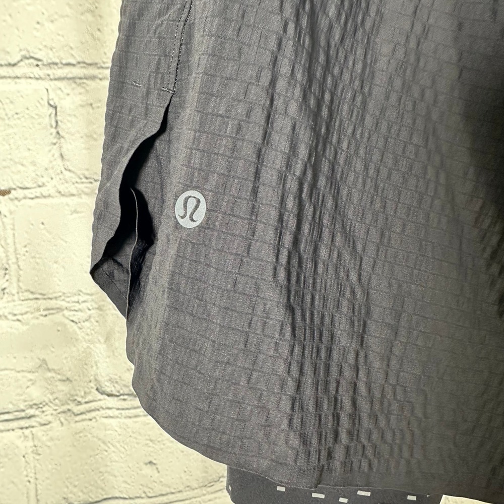 Lululemon Mens Surge Lined Short 6 Seersucker Black LM7AU7S Medium Athleisure - Picture 4 of 9